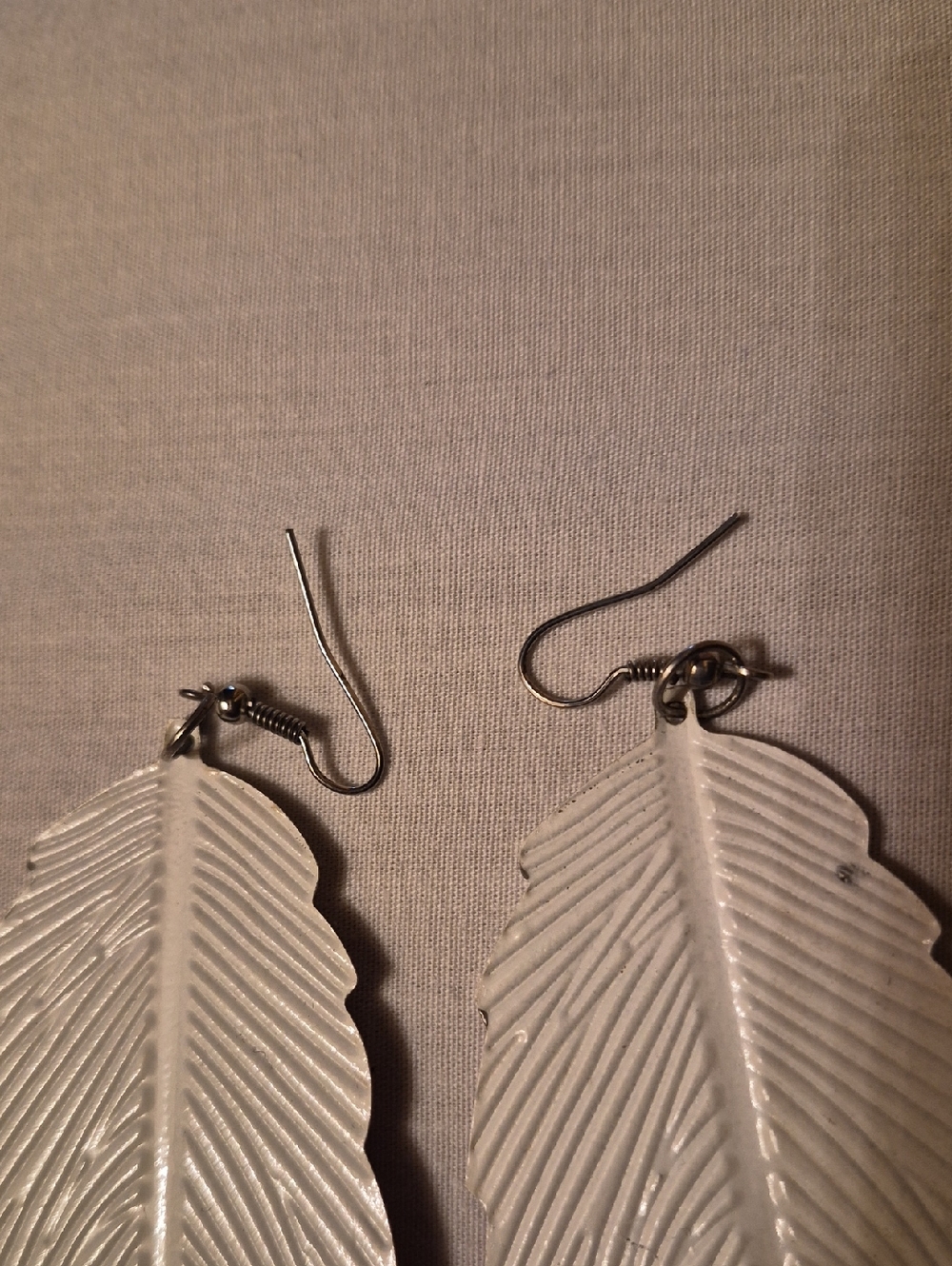 Source Unknown Pink and Green Feather Drop Earrings - Picture 3 of 3